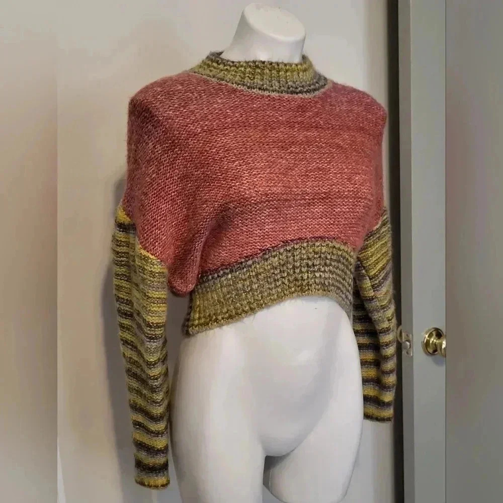 Urban Outfitters Lennon Cropped Multicolored Sweater(S)Anthropologie - Picture 2 of 10
